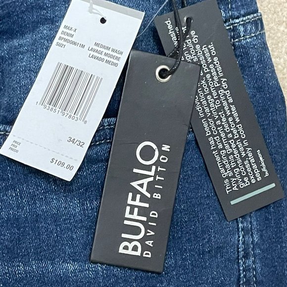 Buffalo David Bitton Max-X Medium Wash Skinny Stretch Men's Jeans 32/34 New - Picture 3 of 4